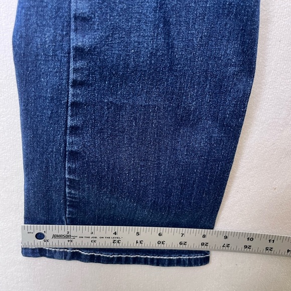 Y Jeans Distressed Bootcut Jeans Womens 3/4 Pants Blue Denim Stretch Pocket 2134 - Picture 7 of 10